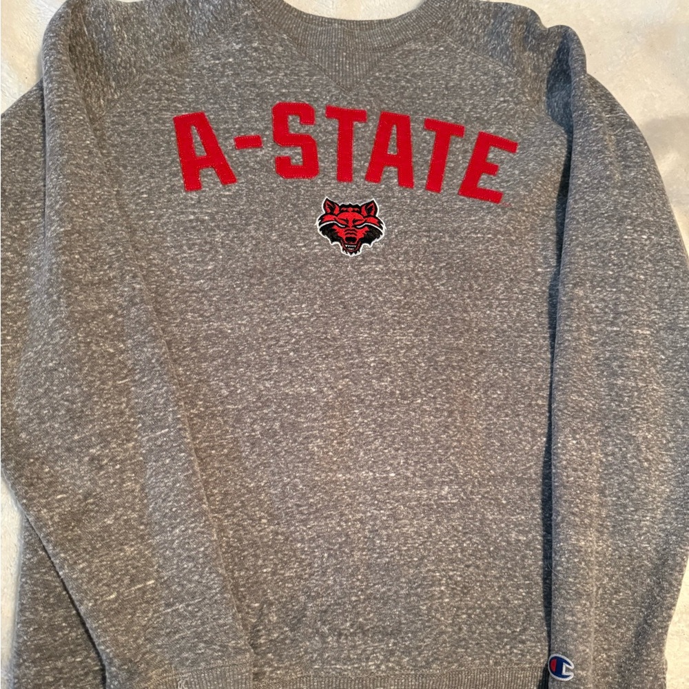 Champion Gray A-STATE Crewneck Sweater